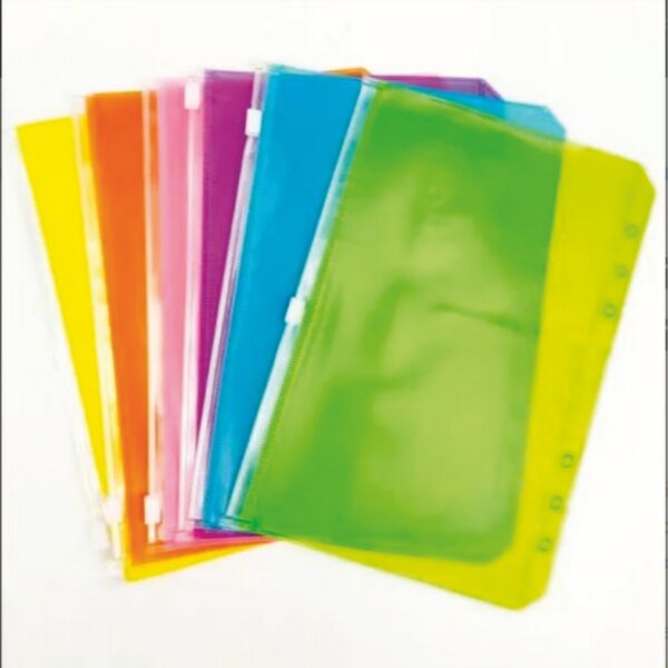 1 Division Coloured Zipper Bags