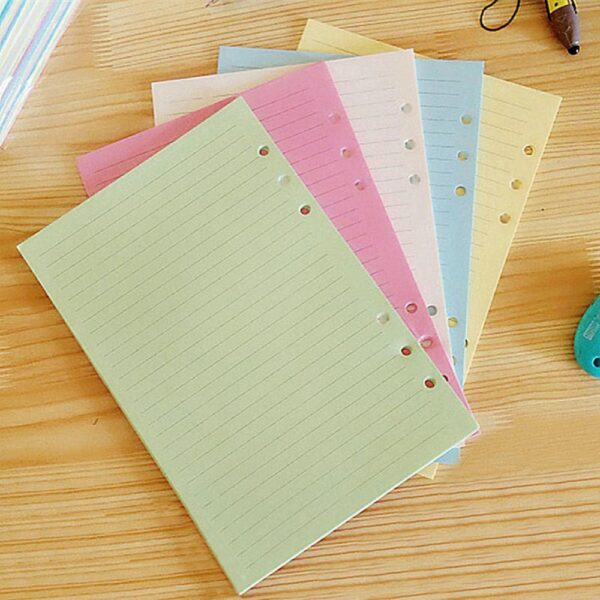 A5 FILOFAX COLOURED LINDED PAPER