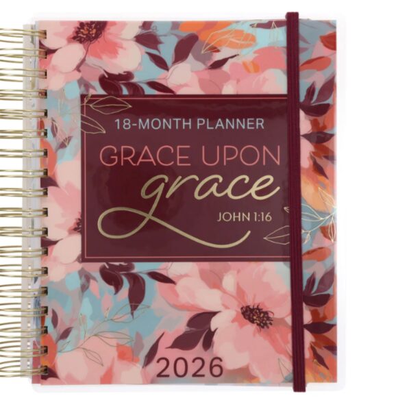 2026 Diary - 18-Month Planner for Women - Grace upon Grace - Wirebound