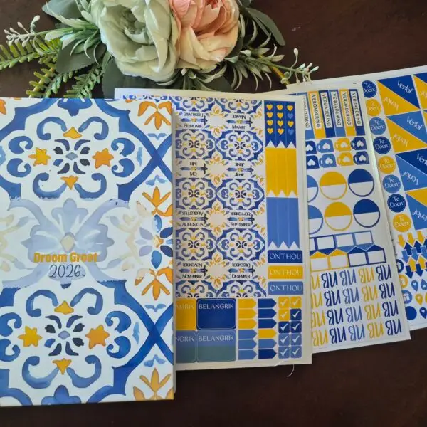 SALE  -  A5 2026 DAGBOEK - DROOM GROOT VOORBLAD GRATIS PLAKKERS