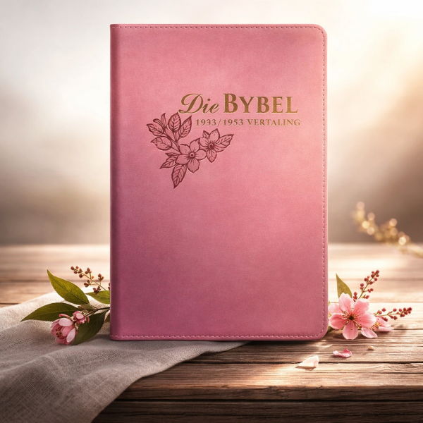 Bybel in Afrikaans 1933/1953 – Pienk Kunsleer Omslag