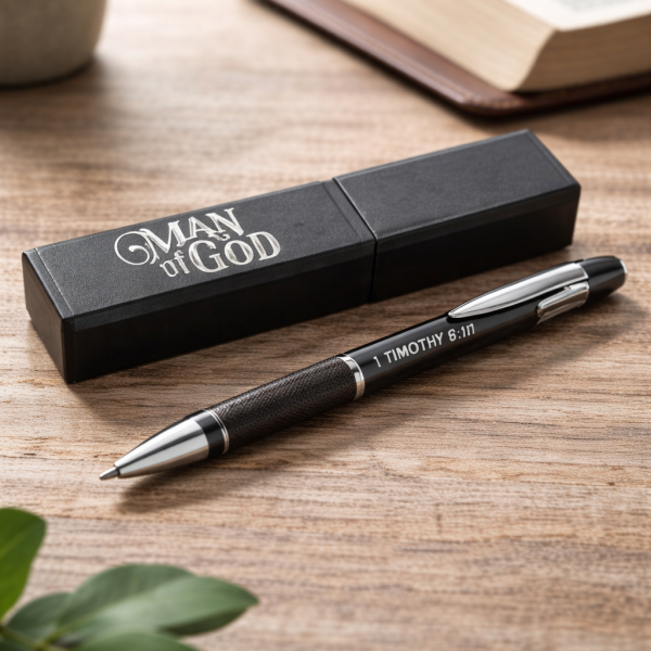 1 Timoteus 6:11 “Man van God” Metaalpen met Houer