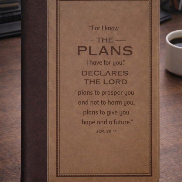 For I Know the Plans I Have for You” Kunsleer Uitvoerende Portefeuljemap met Ritssluiter - 2