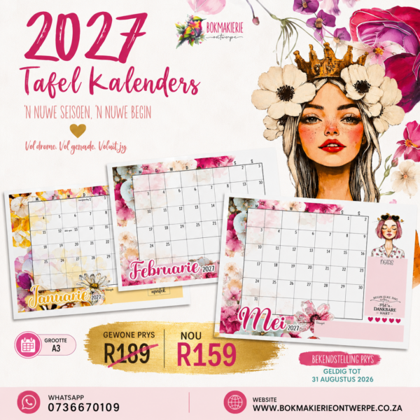 2027 Volkleur Tafel-Kalender – A3