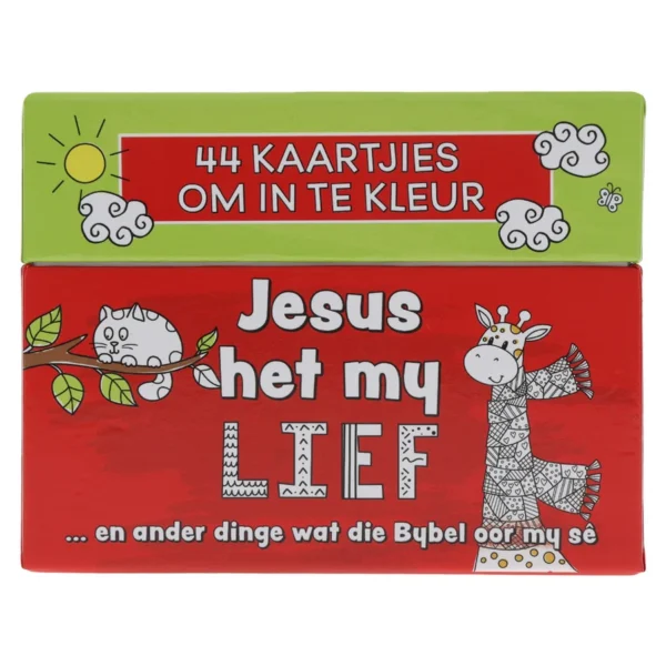 Jesus Het My Lief – Inkleurkaartjies vir Kinders in Geskenkboks