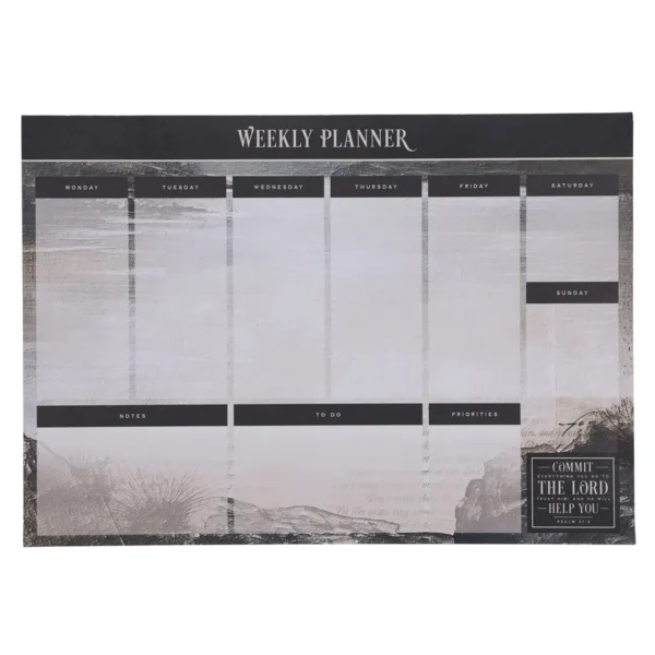 A4 Weekly Desk Planner - Commit Everything You Do to the Lord