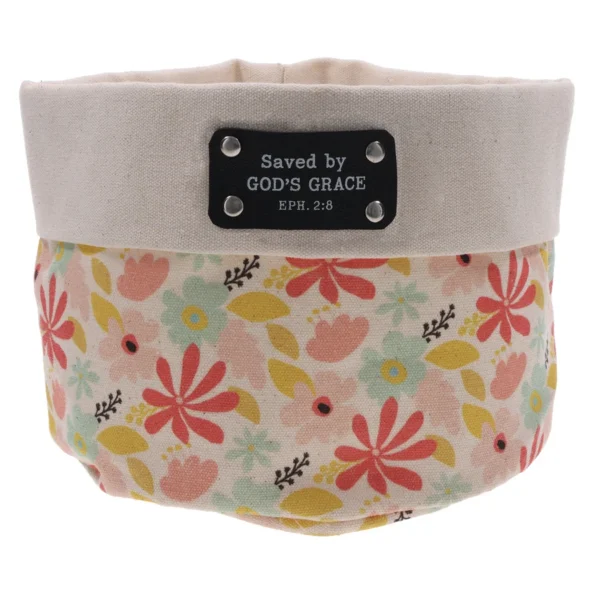 Saved by God's Grace Canvas Planter Cover