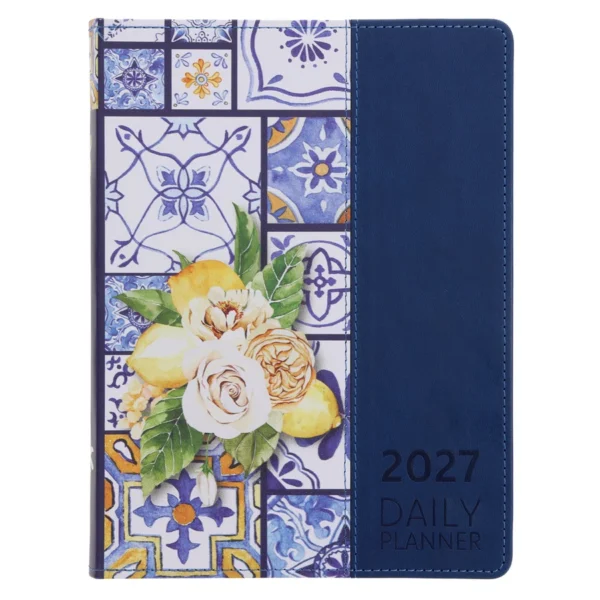 2027 Diary - Daily Planner - Lifestyle for Women - Moroccan Tiles - Imitation Leather